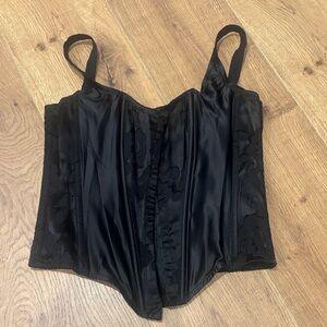 Victoria’s Secret  archives Black Floral Corset Top